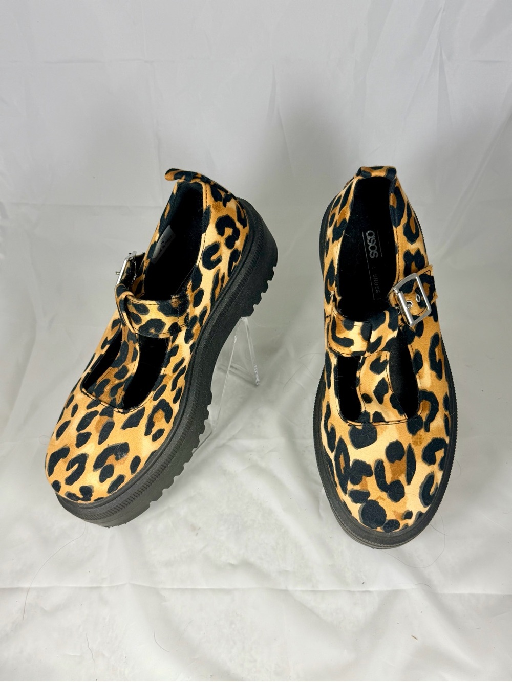ASOS Leopard Print Mary Jane Platform Shoes - Tan & Black